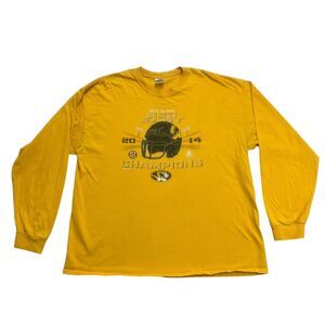 Missouri Tigers Shirt Mens 2XL Yellow 2014 SEC East Champions Long Sleeve